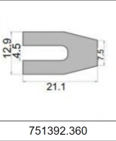 Силиконовый уплотнитель П-образный 751392.360