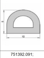 Силиконовый уплотнитель D-образный 751392.091